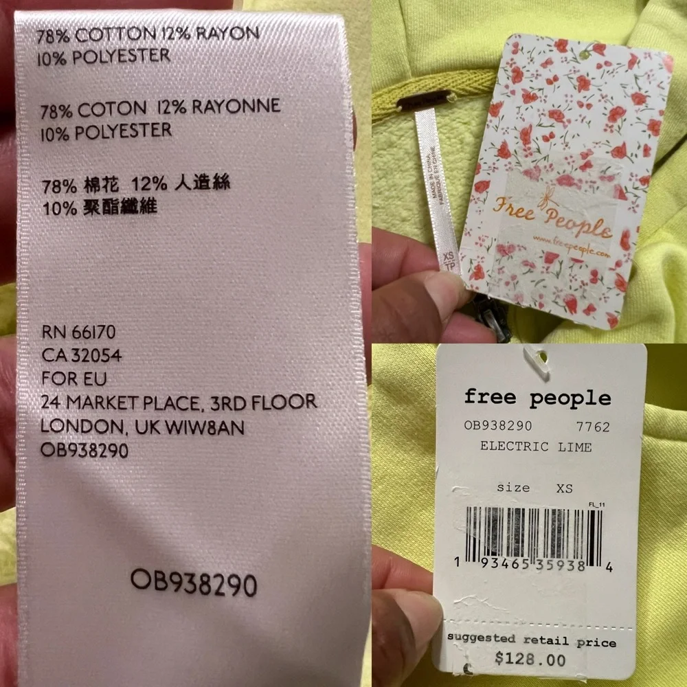 Free People‎ Jersey High Road Hooded Pullover Sweater in Light Yellow